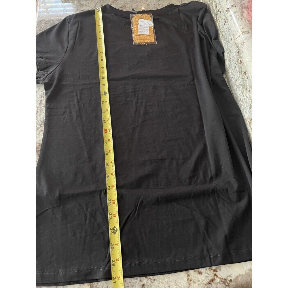 Vinizbena  Shopping Lady And Cat Rhinestone Woman Black Size  3XL T-Shirt  New - Picture 16 of 16